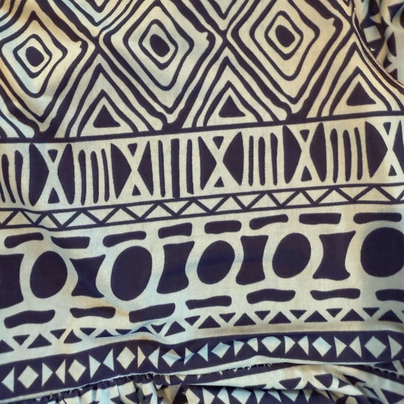 R&B Collection Blue Geometric Patterned Dress Large - Picture 6 of 8